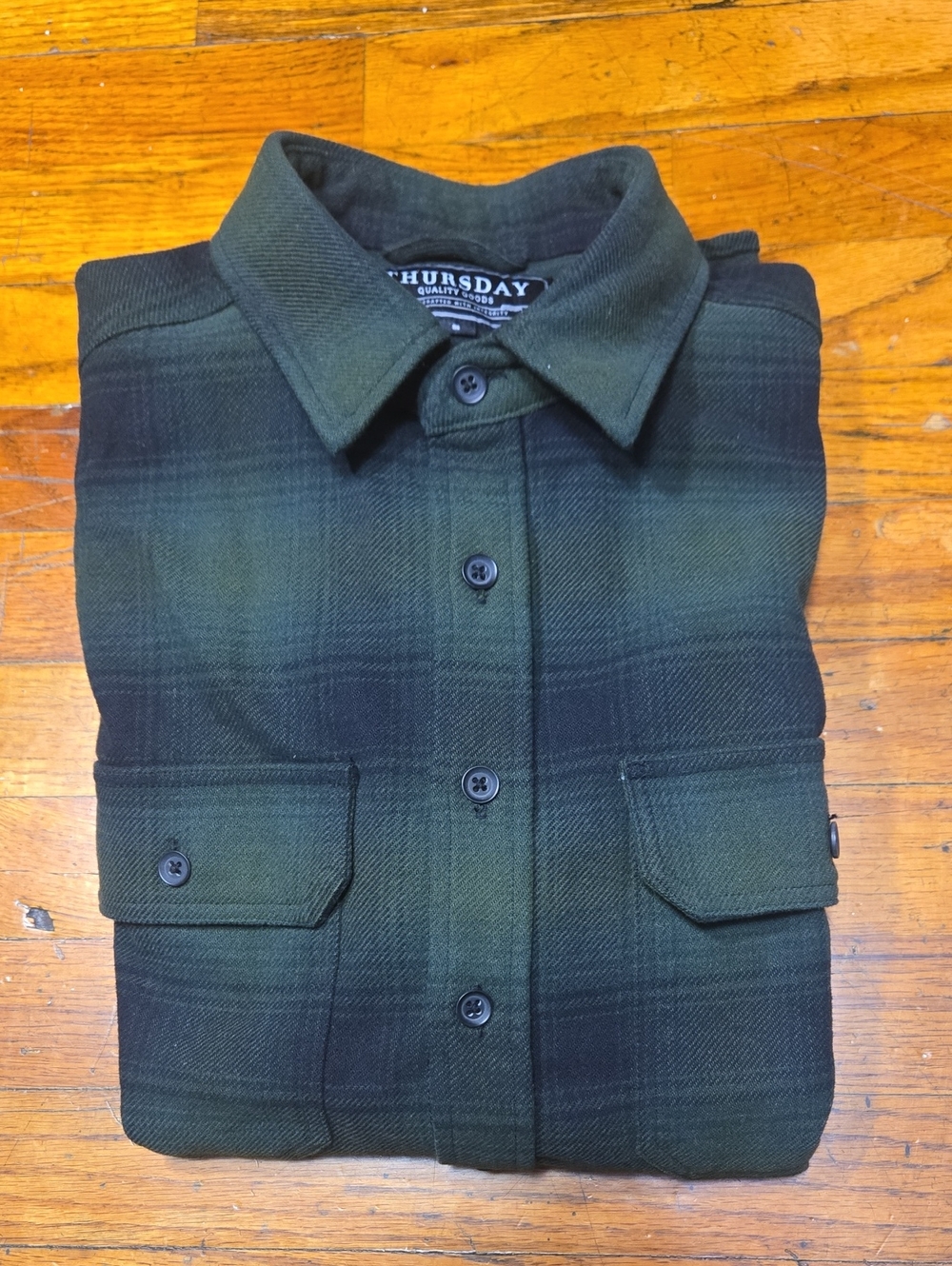 Thursday Boot Co. Summit Flannel Shirt Evergreen Button Up Men Athletic Fit- SM